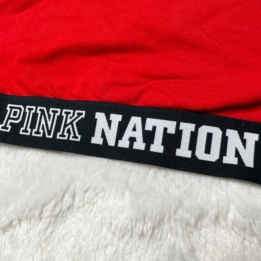 PINK VS Pink Nation Logo Crop Tank Top Red Black Women’s Sz S (AA-C) - Picture 4 of 7